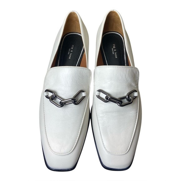 Rag & Bone Aslen White Leather Loafers Minimalist Chic EU 36.5 / US 6.5